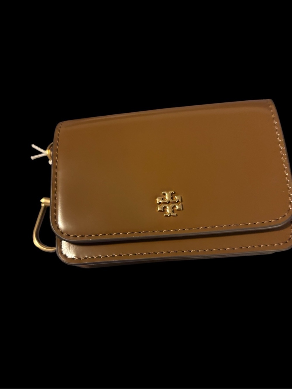 Tory Burch Emerson Walnut glossy Flap wallet
